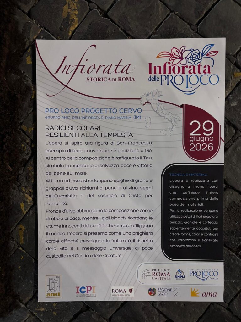 Il 28 giugno la nostra Regione ha vissuto un momento di grande visibilità nella Capitale, nel cuore di una delle celebrazioni più affascinanti della tradizione italiana: la Storica Infiorata di Roma.